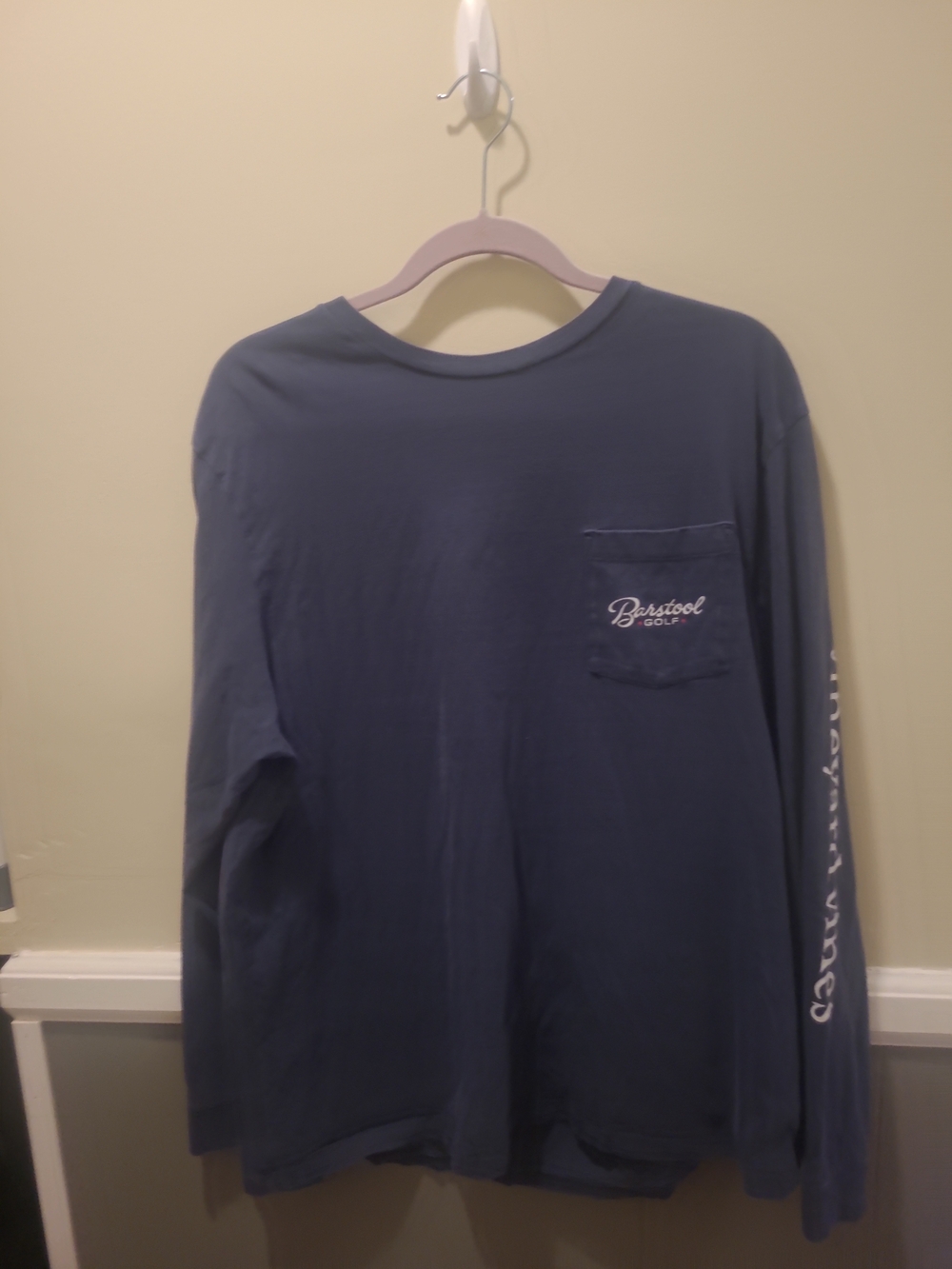 Vineyard Vines Barstool Golf Blue Graphic Long Sleeved T-shirt Size XLarge Pockt